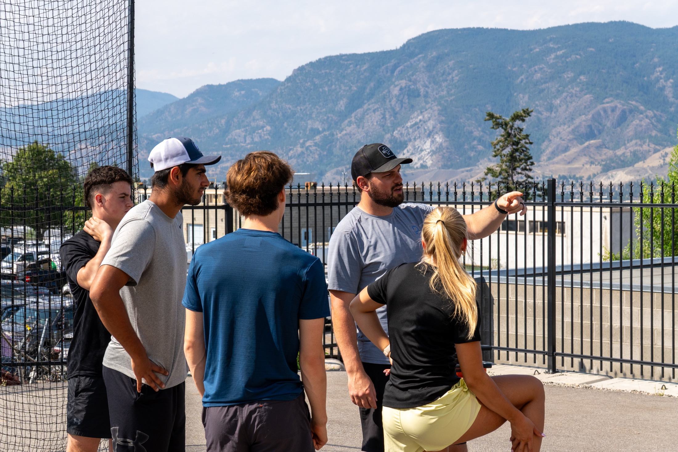 Bob Pond coaching an athlete